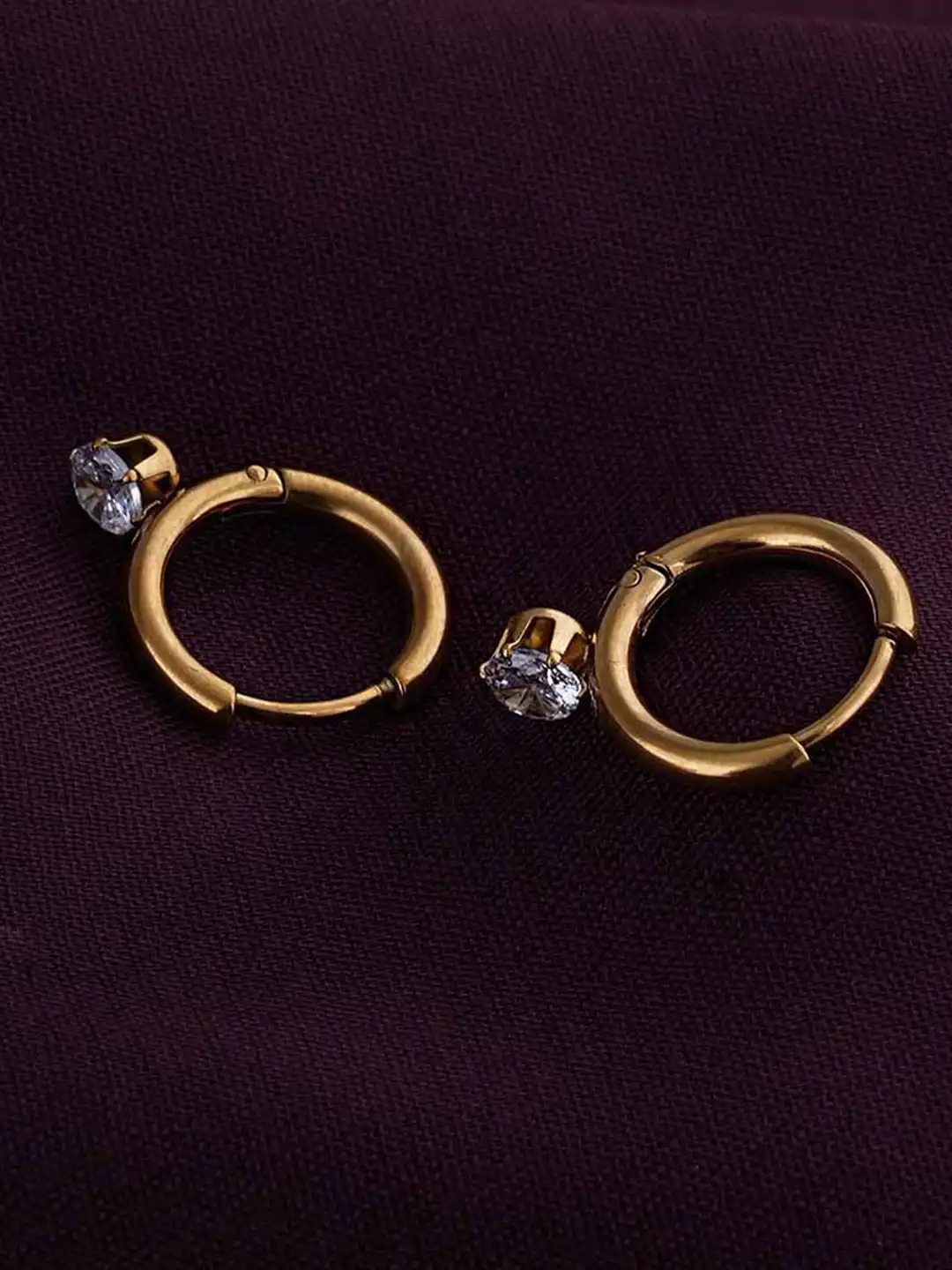 Athena Solitaire Hoop Earrings